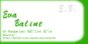 eva balint business card